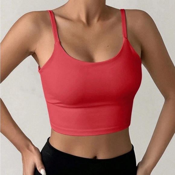 Low Cut Back Cami Cropped Top Padded Bralette Bra Black - Picture 14 of 16